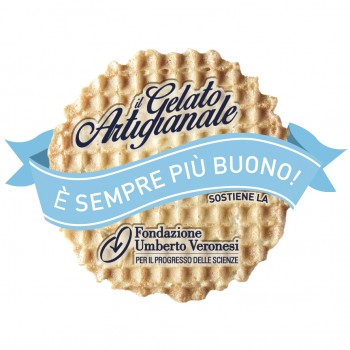 Vetrofania per gelaterie a sostegno della Fondazione Umberto Veronesi.